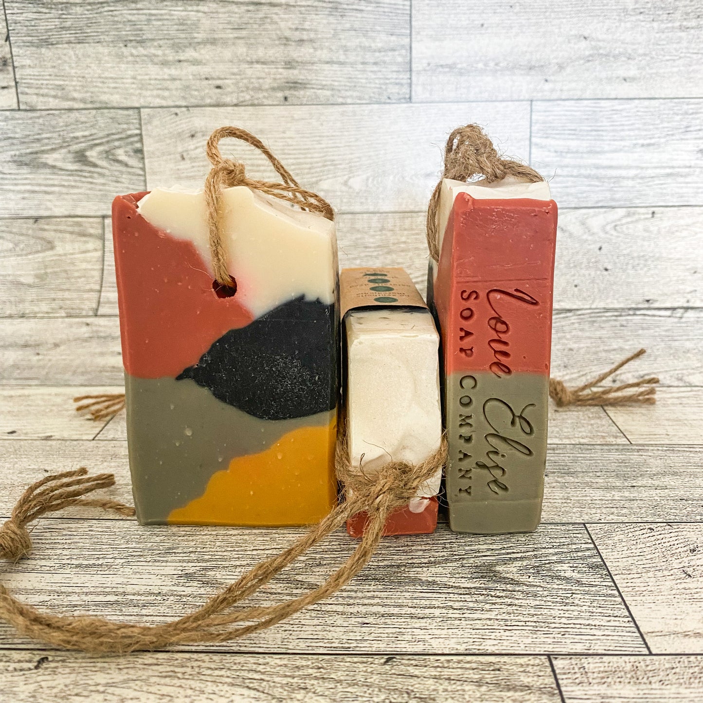 Color block on a Rope bar soap